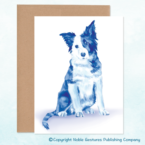 Blue Collie Note Card Front
