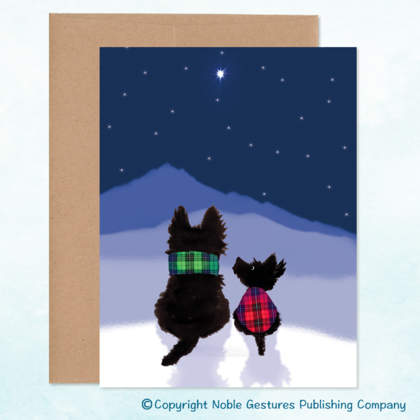 Winter Scotties Note Card Front