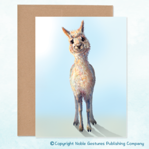 Peaceful Llama Note Card Front